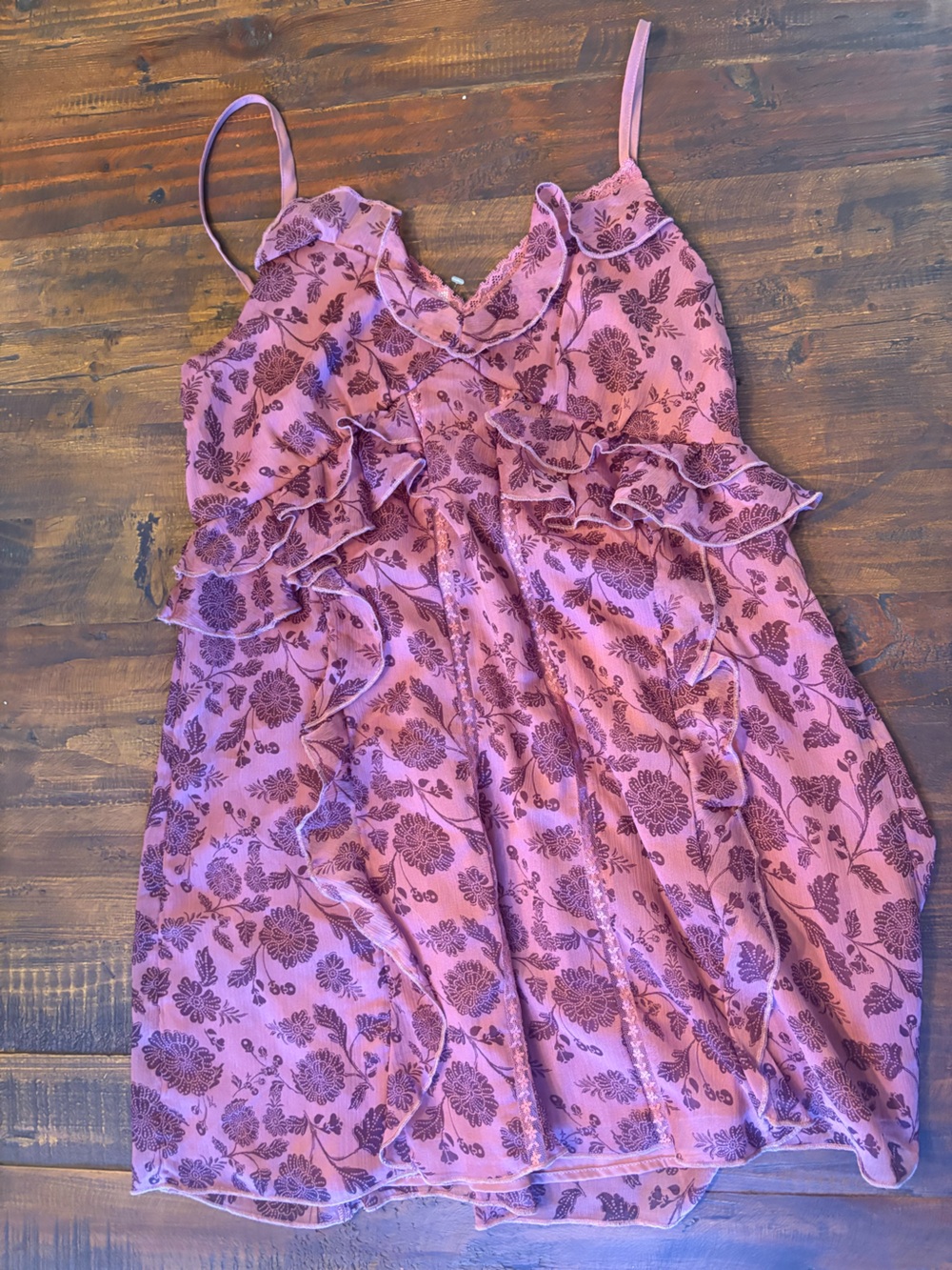 American Eagle Floral Lace-Trim dress